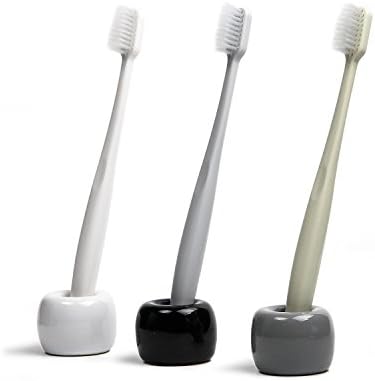 ComSaf Mini Seramik El Yapımı Diş Fırçası Tutucu Standı Banyo Düzenli Tezgahı, 3 Set (Diş Fırçaları Dahil Değildir)