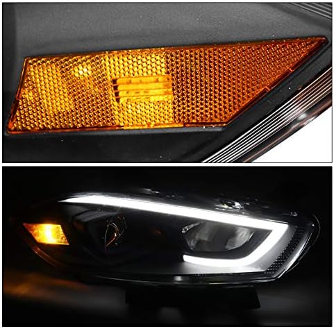 ZMAUTOPARTS LED Tüp Projektör Farlar Farlar Siyah ile Uyumlu 2013- Dodge Dart [Fabrika HID / Xenon]