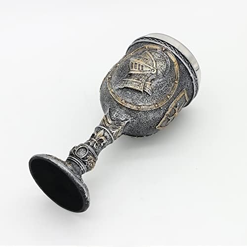 alikiki Ortaçağ Zırh Şövalye şarap kadehi-Rönesans Kraliyet Savaşçı Kadeh Drinkware-7 oz Paslanmaz Çelik Içme Bardağı