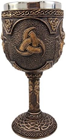 Ebros İskandinav Mitolojisi Viking Alfather Odin Asgard Tanrısı 7 oz Reçine Şarap Kadehi Kadeh Paslanmaz Çelik Astarlı
