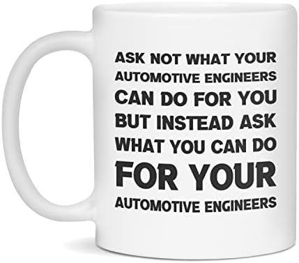 Otomotiv Mühendisleri için komik alaycı hediye sorma, 11 Ons Beyaz