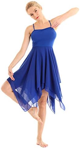 ınhzoy kadın Zarif Modern Lirik dans kostümü Elbiseler Asimetrik Yüksek Düşük Çağdaş Dans Elbise