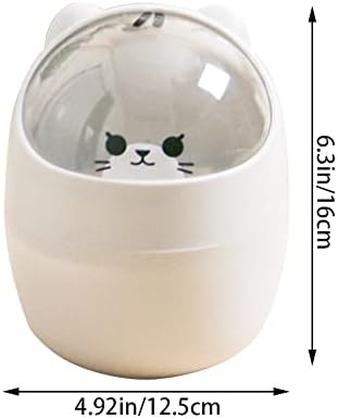 Masaüstü Kapaklı, çöp tenekesi Mini Kawaii Sevimli Kedi çöp kutusu saklama kutusu Kız kalemlik Depolama Kovası