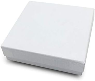 TheDisplayGuys 25-Pack 33 Pamuk Dolgulu Karton Kağıt Mücevher Kutusu Hediye Çantası - Girdap Beyaz (3 1/2 x 3 1/2