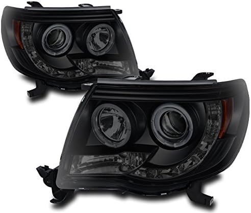 ZMAUTOPARTS Halo LED DRL Projektör Farlar Farlar Siyah / Duman İle Uyumlu 2005-2011 Tacoma Pickup
