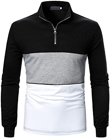 XXBR Uzun Kollu polo gömlekler Mens için, 2021 Sonbahar Renk Bloğu Patchwork İş Rahat Gömlek Ön Placket Düğme Üstleri