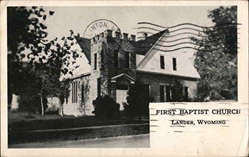 İlk Baptist Kilisesi Lander, Wyoming WY Orijinal Antika Kartpostal 1949