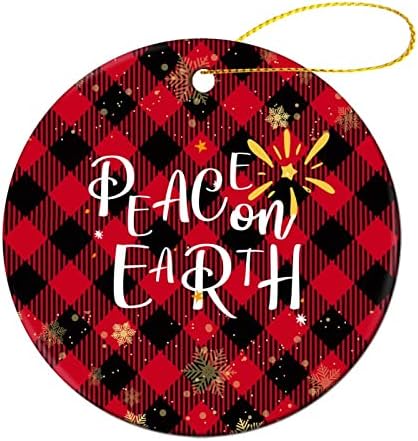 Yeryüzünde Barış Noel Süs Merry Christmas Seramik Süs Hatıra Süs Noel Ağacı asılı dekorlar için Aile Arkadaşlar Noel
