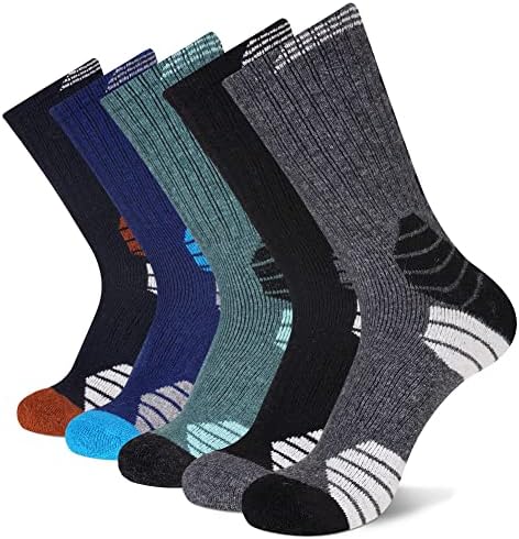Erkek yürüyüş çorapları merinos Yünü Kış Kalın Termal Sıcak Çizme Rahat Yastık İş Çorap 5 Pairs