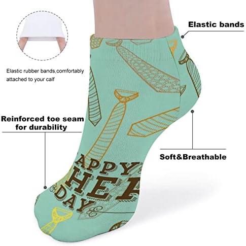 BAİKUTOUAN Mutlu babalar Günü Ayak Bileği Çorap Kısa Erkekler Kadınlar için Düşük Kesim No Show