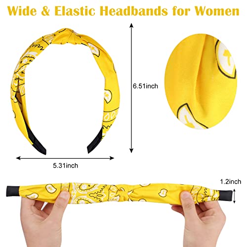 Ondder Bandana Headbands Kadınlar için 10 Paket Paisley Düğümlü Bantlar Bandana Kafa Bandı Üst Düğüm Saç Bantları