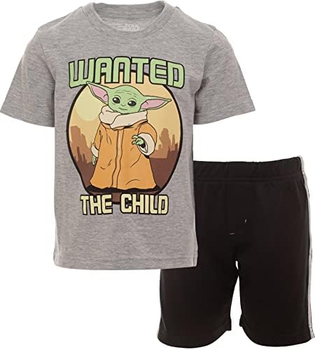 Yıldız SAVAŞLARI Mandaloryalı Çocuk Bebek Atletik T-Shirt ve Örgü Şort Kıyafet Seti Bebek Büyük Çocuk