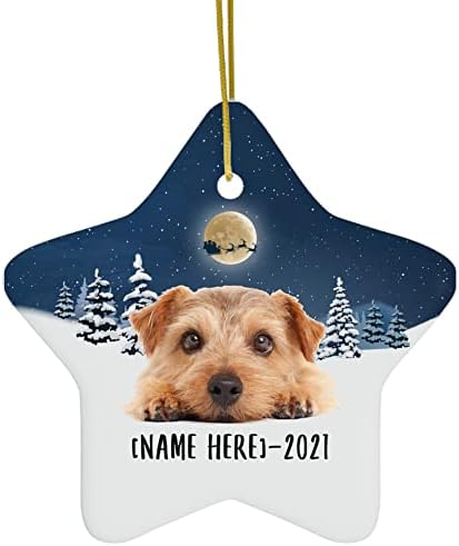 Meraklı Norfolk Terrier Köpek Süsler 2023 Yılbaşı Ağacı Kişiselleştirilmiş Adı Hediyeler 2024 Yeni Yıl Arifesi Süslemeleri
