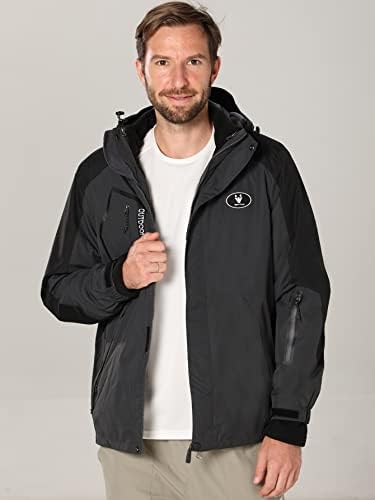OSHHO Ceketler için Kadın - Erkek Yama Detay Zip Up İpli Kapüşonlu Ceket (Renk: Siyah, Boyutu: XX-Büyük)