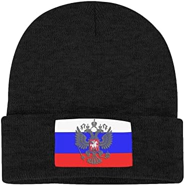 Rus Kartal Amblemi Bayrağı Örgü Bere Kış Şapka Erkekler ve Kadınlar için Örme Kaflı Kafatası Kap Akrilik Günlük Bere