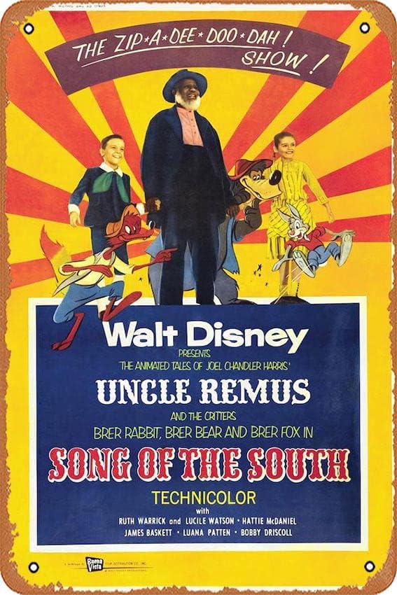 Güney şarkısı 1946 Metal Retro Tabela Duvar Dekorasyonu 12x8 inç Film Afiş Vintage Bak