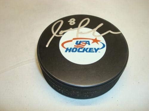 Joe Pavelski İmzalı ABD Hokey Diski Takımı İmzalı PSA / DNA COA 1B İmzalı NHL Diskleri