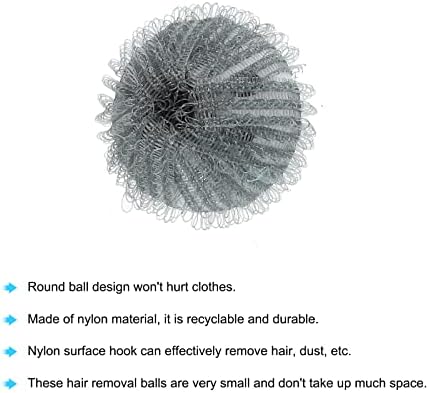 MECCANİXİTY Çamaşır Pet Saç Çıkarıcı Topları Kurutma Makinesi Saç Catcher Topu Gri 1.42 Dia için Yeniden Kullanılabilir