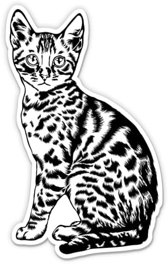 Bengal Kedisi Çıkartmaları - 2 Paket 3 Çıkartma-Araba, Telefon, Su Şişesi, Dizüstü Bilgisayar için Su Geçirmez Vinil-Kitty