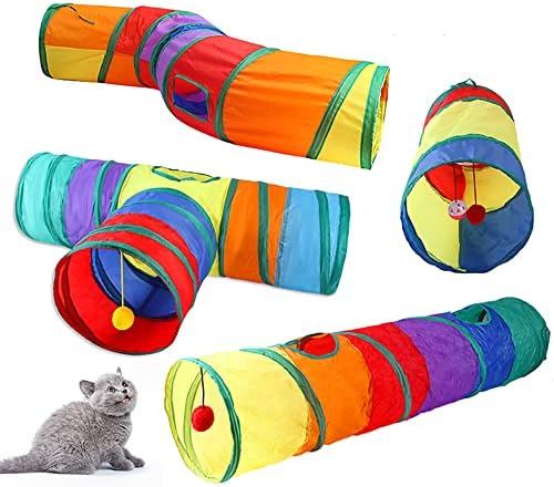 Juvbarxy Bunny Tünelleri Kedi Tüpler Katlanabilir Kedi Hideout Küçük Hayvan Aktivite Pet Tavşanlar için Tünel ve Tüp