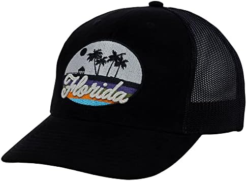 Yerel Taçlar Florida Faux Süet Retro Görünümler Kamyon Şoförü Ayarlanabilir Snapback Şapka blk