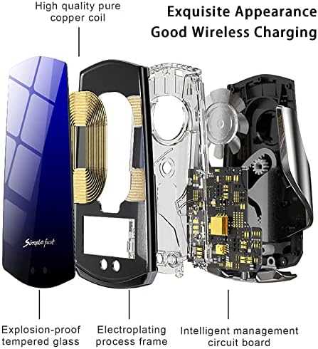Kablosuz Araç Şarj Cihazı, Qi Hızlı Şarj Akıllı Araç Kablosuz Şarj Cihazı Telefon Tutucu, Hava Firar Araç Telefonu