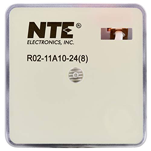 NTE Electronics R02-11A10-24 R02 Serisi Genel Amaçlı Çok Kontaklı AC Röle, DPDT Kontak Düzenlemesi, 10 Amp, 8 Pinli