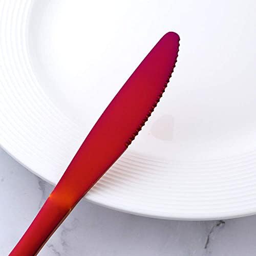 Ağır Paslanmaz Çelik biftek Bıçak seti 12-MINGYU Turuncu Kırmızı sofra bıçağı Seti Titanyum Bıçak Tereyağı Bıçağı