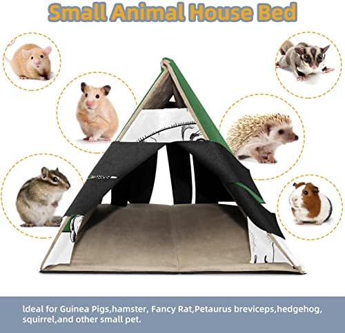 Kobay Evi Yatak, Tavşan Büyük Hideout, Küçük Hayvanlar Yuva Hamster Kafesi Habitatları Merry Christmas Köpek ile Kırmızı