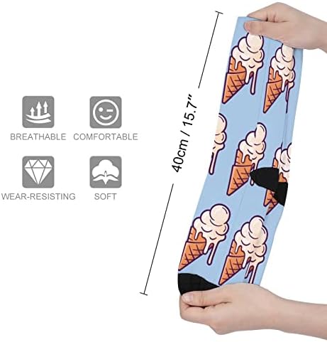 Erime Dondurma Topları Yüksek Çorap Komik Sıcak Buzağı Tüp Çorap Renk Eşleştirme Çorap Erkekler Kadınlar için