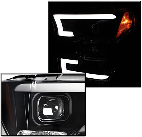 ZMAUTOPARTS DRL LED Siyah Projektör Farlar Farlar w / 6.25 Beyaz LED DRL ile Uyumlu 2015-2017 Ford F-150