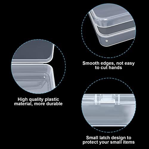 QPEY 30 ADET Mini kapaklı plastik saklama kapları, Karışık Boyutları Dikdörtgen Boş Organizatör Kutuları Küçük Öğeler