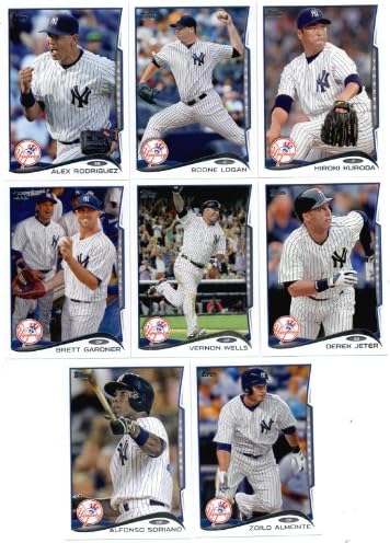 2014 ToppsYork Yankees Tamamlandı (Seri 1 ve 2) Beyzbol Kartları Takım Seti (22 Kart) Masahiro Tanaka Çaylak Kartı
