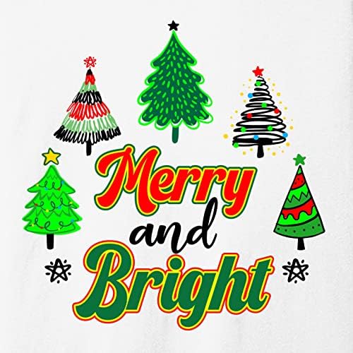 TEEAMORE Merry Christmas Noel Grafik Baskı Uzun Kollu Gömlek Beyaz / Kraliyet