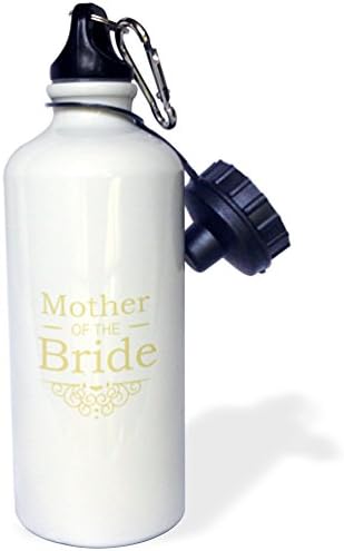 3dRose Altın Düğün için Gelinin Annesi-eşleşen evlilik partisi töreni setinin bir parçası-şık girdaplar Spor Su Şişesi,