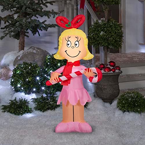 Noel Şişme 4Ft Cindy ile baston şeker Pembe Elbise İç / Dış mekan Tatil Dekorasyonu