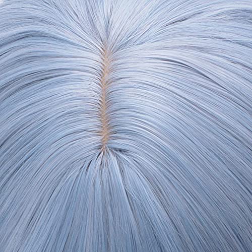 QACCF Uzun Mavi Peruk Kadınlar Uzun Dalgalı Pelucas Kabarık Kıvırcık Kadınlar Sentetik Elyaf Gerçekçi Eğlenceli Patlama