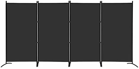 4 Panel ekran koruyucu oda Bölücüler 6FT Taşınabilir Ofis Duvar Bölücü Odaları Ayırıcı 136x 20x 71, Siyah