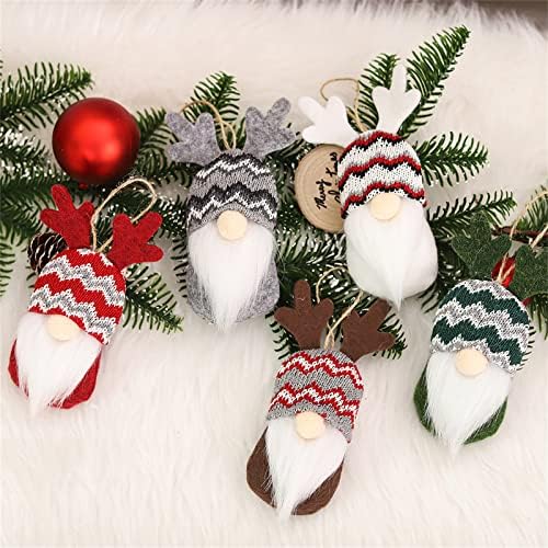 5 Adet Noel Ağacı Süsler Merry Christmas Dekorasyon Rudolph Cüce Meçhul Bebek Gnome Süsler (A)