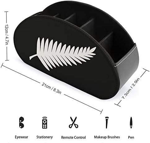 Yeni Zelanda Maori Fern PU Deri Uzaktan Kumanda Tutucular Moda masa düzenleyici saklama kutusu 5 Bölmeli