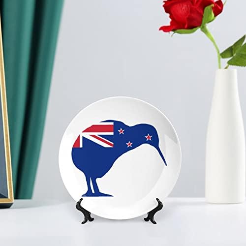 Yeni Zelanda Bayrağı Kivi Seramik Dekoratif Tabaklar Standı ile Kemik Çini askı süsleri tatlı tabakları
