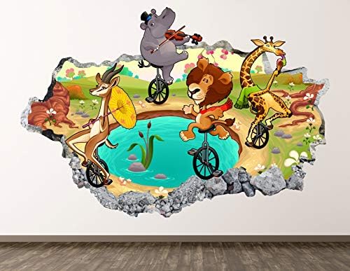 Komik Hayvanlar Duvar Çıkartması Art Decor 3D Çökerttiğini Karikatür Sticker Poster Çocuk Odası Mural Özel Hediye