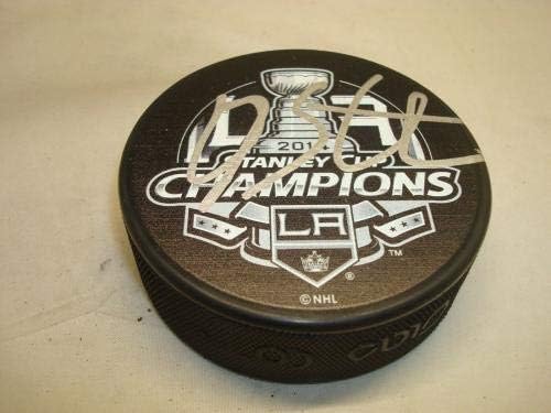 Darryl Sutter İmzaladı Los Angeles Kralları 2014 Stanley Kupası Şampiyonlar Hokey Diski 1B-İmzalı NHL Diskleri