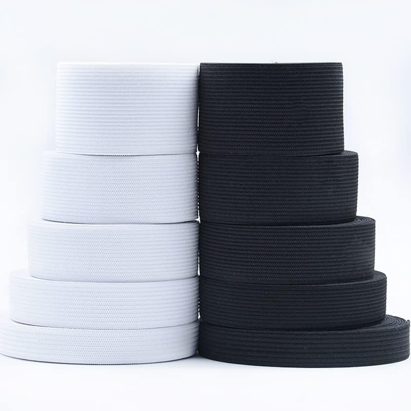 TTNDstore elastik bantlar 5 Metre 3/6/8/10/12/15/25/30/35 / 40mm Beyaz Siyah Naylon Elastik Bant Konfeksiyon Pantolon