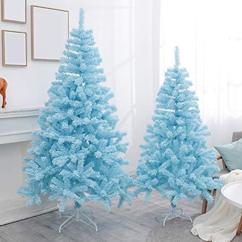 ZPEE 8.8 ft Akın Malzemesi PVC Noel Dekorasyonu Noel Ağacı, Metal Standlı Yapay Montajı Kolay Çam Ağacı Çıplak Ağaç-Mavi