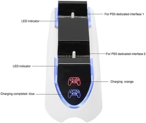 Yerleştirme İstasyonu, Güzel Görünüm Şarj 2 Kontrolörleri PS5 Denetleyicisi için Şarj İstasyonu