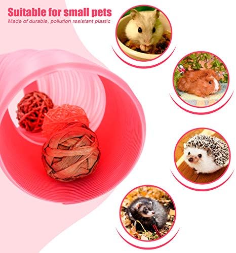 6 Paket Aktivite oyun topları ile Küçük hayvan oyun tüneli, katlanabilir plastik Pet Hideaway Eğlenceli Tünel Oyuncak
