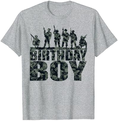 Doğum günü çocuk ordu parti askeri parti malzemeleri Camo yeşil T-Shirt