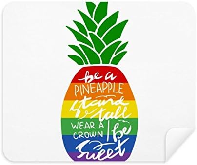 Ananas Gökkuşağı LGBT Bayrağı Alıntı Temizlik Bezi Ekran Temizleyici 2 adet Süet Kumaş