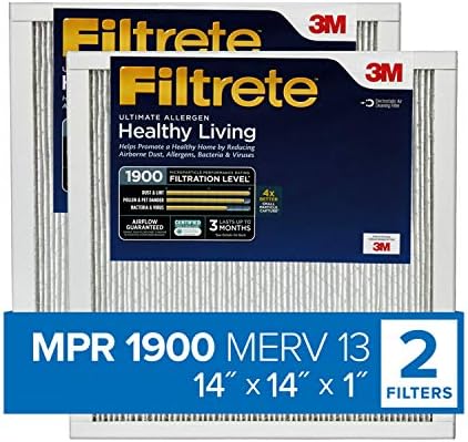 Filtrete 14x24x1 Fırın Hava Filtresi MPR 2200 MERV 13, Sağlıklı Yaşam Elit Alerjeni, 2'li Paket & 14x14x1, AC Fırın